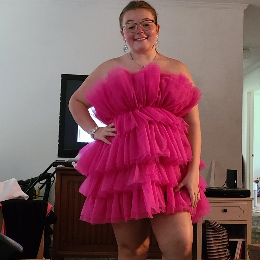 Altar'd State Fuchsia Ruffled Party Dress - Picture 4 of 4